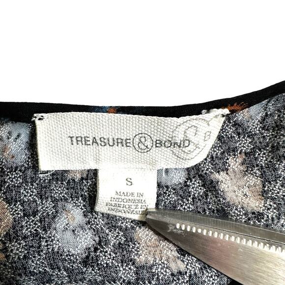 Treasure & Bond Nordstrom New Womens Floral Button Front Dobby Blouse Small - Picture 7 of 9